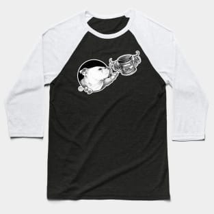 Bulldog Dream of Peanut Butter - White Outline Design Baseball T-Shirt